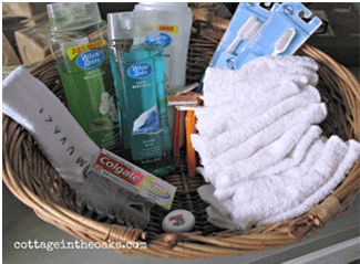 Assemble a basket of amenities guests may have forgotten to bring with them