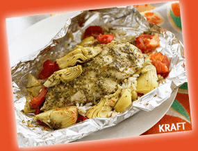 Foil-Pack Chicken & Artichoke Dinner