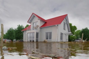 flood water damage to a home